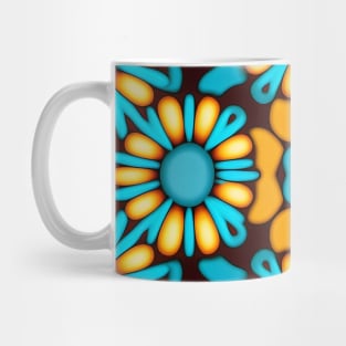 Boho Daisy Chain | Aqua with Yellow Daisies Mug